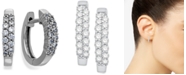 Macy's Diamond Two-Row Hoop Earrings in 14k White Gold (1/4 ct. t.w.)